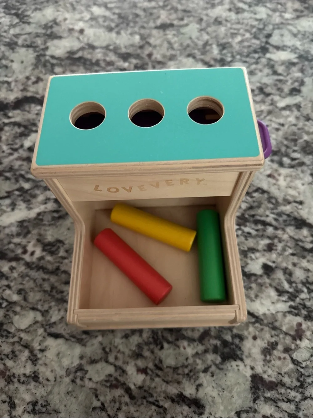 LOVEVERY Wooden Peg Drop Toy Montessori Toddler Learning Toy